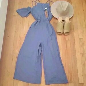 Standard People's Project LA Blue Off The Shoulder Jumpsuit Size Small